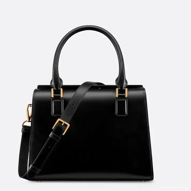 Cheap Dior Bag Calfskin Box Boston Medium Black 0327 Luxury